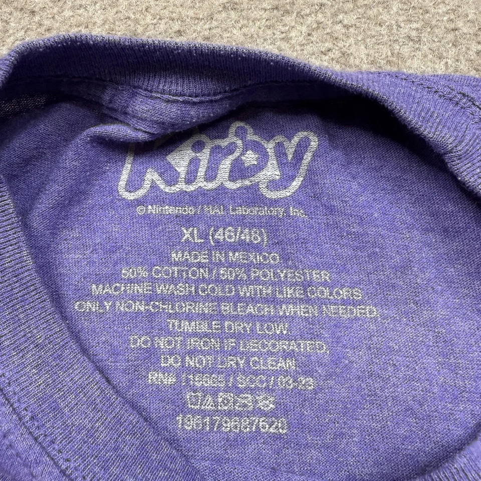 Camiseta Kirby Gráfica Para Hombre Talla XL Púrpura Nintendo Videojuego Camiseta Manga Corta Foto 2 de 4