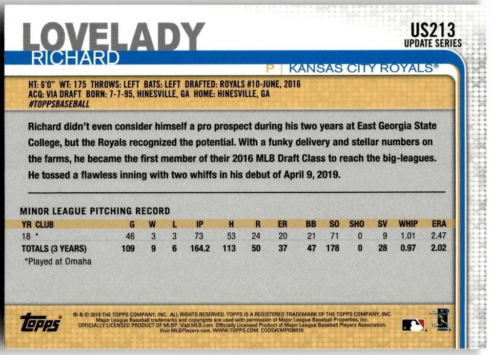 2019 Topps Update #US213 Richard Lovelady 150th Anniversary - Image 2 of 2