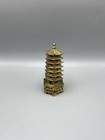 Chinese Ancient Bronze Copper Fengshui Wenchang Tower Stupa Pagoda Statue 4 7/8”