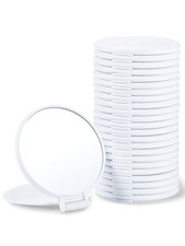 24-Pack White Round Compact Mirror Bulk for Purse Portable Folding Makeup