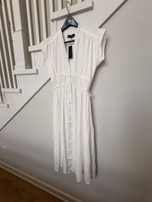 Lea & Viola White Size Medium Maxi Short Sleeve Dress NEW WITH TAGS