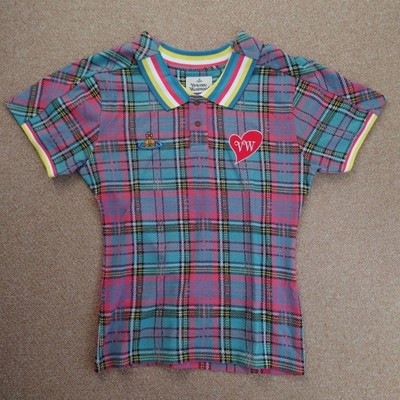Vivienne Westwood 23SS Mac Andy Polo Shirt Blue Mac Tartan Check Pattern Unused
