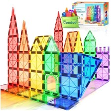 40-Piece Multicolor Magnetic Tiles - Safe STEM Building Blocks for Toddlers
