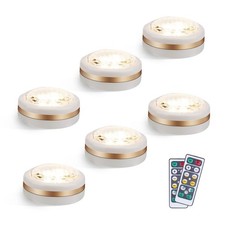 Wireless LED Puck Lights Remote Battery Operated Under Cabinet Timer Dimmer
