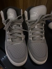 PUMA Mens Gray Mid Top Lace Up Athletic Sneak...