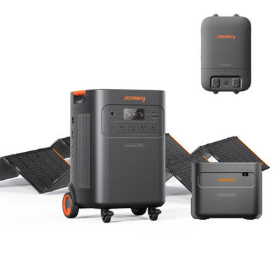 Jackery Explorer 5000 Plus + Battery Pack + Qty 2 SolarSaga 500 X + Transfer Swi