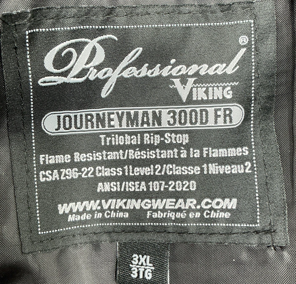 Viking 3907FRWJ Professional Insulated Journeyman 300D WP FR-Black-Size: 3XL - Image 3 of 4