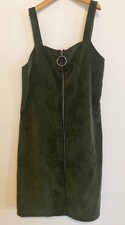 Zippered Green Corduroy dress - Women's Small