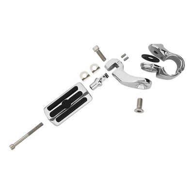 Highway Foot Pegs 1-1/4 For Harley Touring Models - Fits Street Glide FLHX, Road King FLHR, Black & Chrome Finish, Rubber Inserts Harley Davidson Highway Pegs