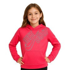 Nike Sweatshirt Girls Size Medium Pink Just Do It Hoodie Therma-FIT Activewear