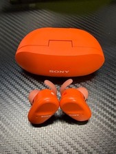 SONY WF-SP800N Orange Wireless Noise Cancelling Earphones Bluetooth Waterproof