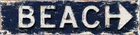 Vintage Tin BEACH Sign Retro Metal Sign for Seaside and Beach Plaque 4X16 Inch