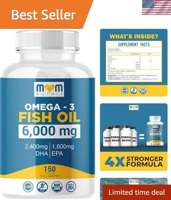 High-Potency Omega 3 Fish Oil with EPA & DHA - 150 Softgels for Optimal Health