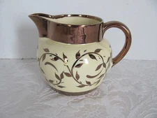 Myott Son Old Lustre Ware Copper-Leaves -England- 20 oz Small Pitcher