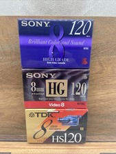 Lot of 3 Sony/TDK 8mm 120 Min Camcorder Video8 Tape Blank NTSC