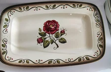 Vintage Metlox Poppytrail Provincial Rose Serving Platter 15" x 9.5" Excellent