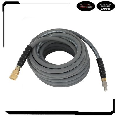 50ft 4800PSI Pressure Washer Hose Non-Marking 3/8'' Couplers Hot&Cold Water 248F