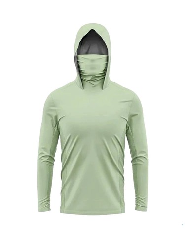 Masque à Capuche Pêche Manches Longues Homme Anti-UV Protection Solaire Vêtements Chemise Poisson - Photo 4/19