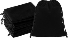 50 PCS Black 4x5 Jewelry Pouches Velour Velvet Gift Bags LOT