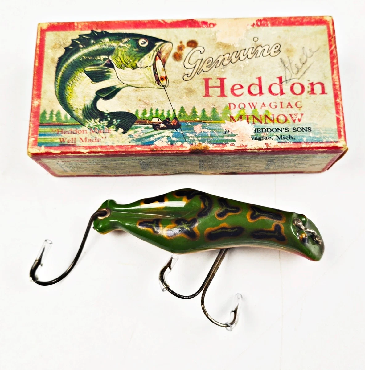 ルアー・フライ vINTAGE LURE HEDDON PROTOTYPE za16-387 Vintage Heddon Lucky 13 Natural Leopard Frog Fishing Lure - Etsy 日本