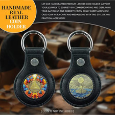 Challenge Coin Real Leather Key-ring Case Coin Holder Keychain AA-Token 1-pc