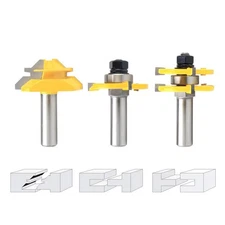 Tongue and Groove Router Bit Tool Set ½'' Shank with 45° Lock Miter Bi