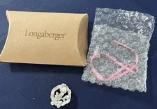Longaberger 2004 Horizon Of Hope Tie On & Pin Pewter Rose #28578