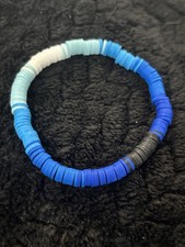 Colorful Blue/white/black Clay Bead Bracelets