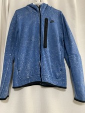 Men s Nike Tech Blue Fleece Zip Up Hoodie Size Small