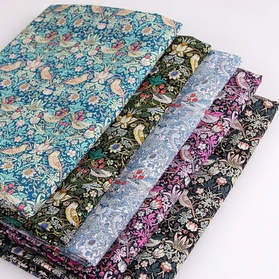 William Morris Strawberry Thief Painted 80s Cotton Poplin Sewing Fabric BTY 57''