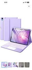 Harvopu Purple Keyboard Case iPad Air 11 Inch Air 4/5th Gen 7 Color Backlit
