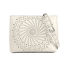New BRIGHTON FERRARA ANNETTA Ivory Leather Crossbody Purse Handbag MRP $525