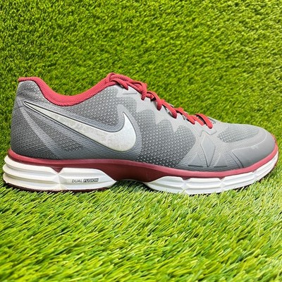 Nike Dual Fusion TR VI Mens Size 13 Gray Red Walking Running Shoes Sneakers