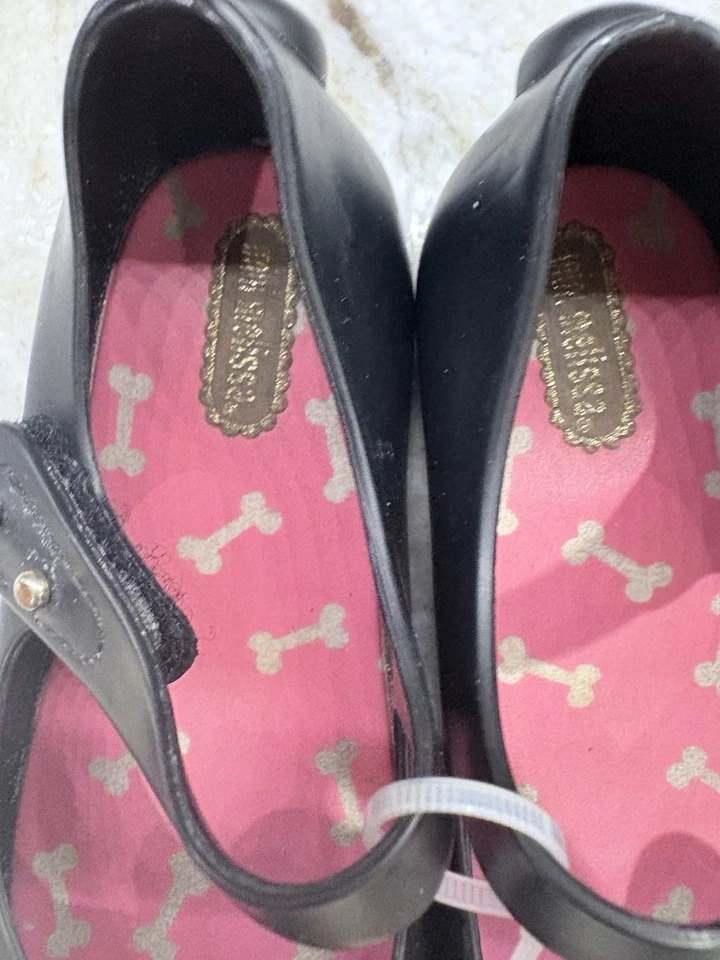 Mini Melissa Shoes Baby Girls Dog Black Mary Jane Size 9 - Image 2 of 3