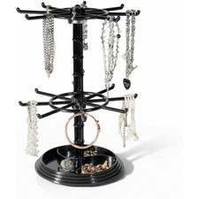 2 Tier Rotating Jewelry Display Stand Organizer Tree for Necklaces Bracelets