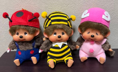 Sekiguchi Monchhichi Marienkäfer Schmetterling Biene Outfit SS Größe Schlüsse...