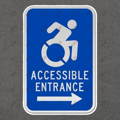 Accessible Entrance Safety Sign Sticker Compliant & Clear Directional #136673