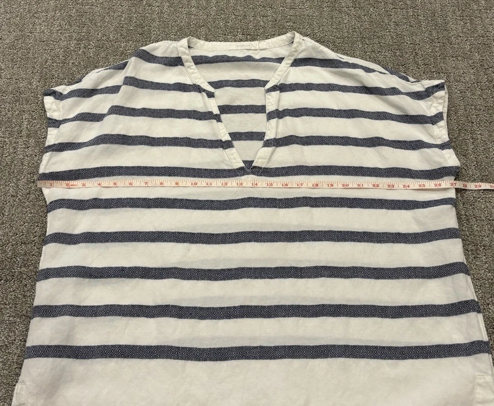 Vestido túnica de lujo a rayas ATHLETA Katán azul a rayas blanco para mujer X-grande Foto 4 de 4