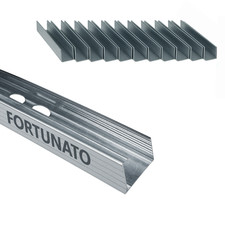 Montante C Standard 2 m Profilo Preforato Sp 0,6 mm Fissaggio Cartongesso 12 Pz