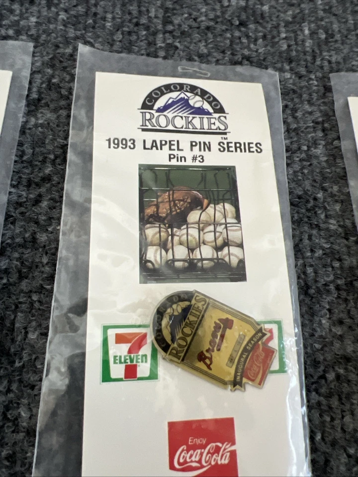 Colorado Rockies 1993 Inaugural Season Lapel Pin Series Set Of 13 7-11 Coke - Image 4 of 4