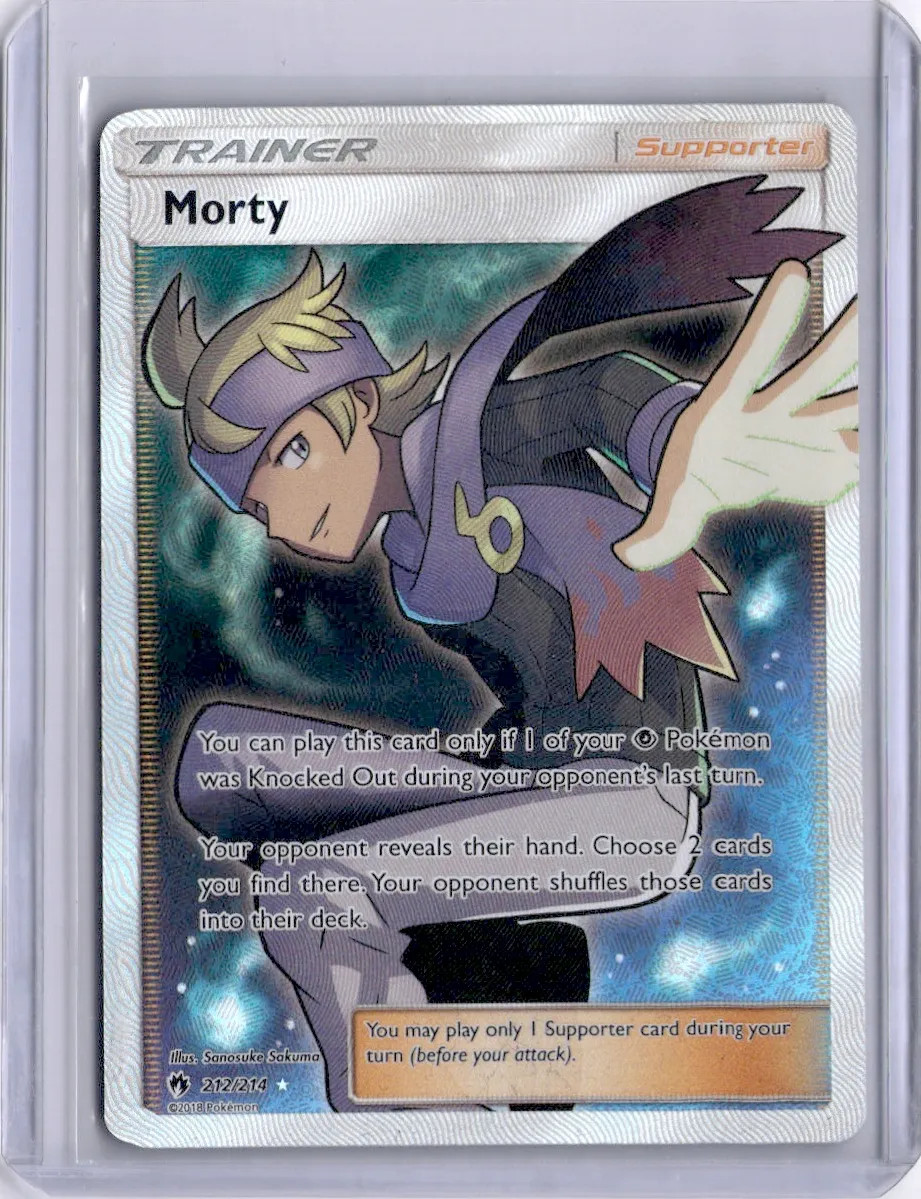 Morty 2018 Lost Thunder #212/214 Full Art Trainer Pokemon TCG