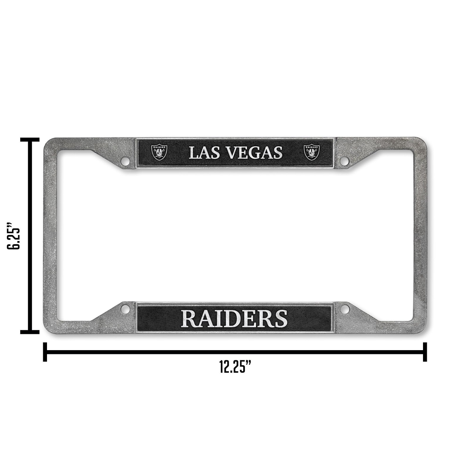 Rico Industries NFL Las Vegas Raiders Pewter License Plate Frame 12" x 6"