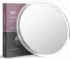 Magnifying Mirror with 3 Suction Cups 9 Inch (10x Magnification)
