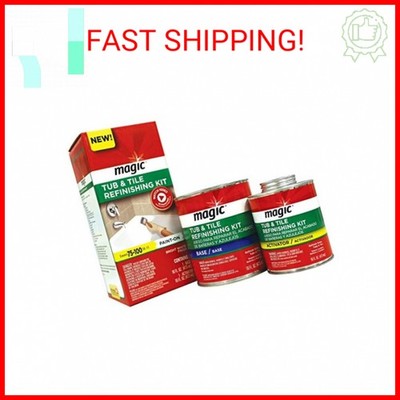 MAGIC 3124 Tub and Tile Refinishing Kit - Bright White - Paint On - Works On Cer