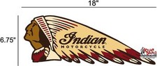  IND-2-L 18" LEFT INDIAN MOTORCYCLE WAR BONNET STICKER DECAL