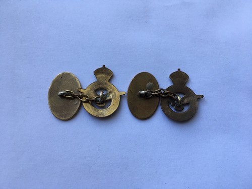 C1930s-40s VINTAGE R.A.F(ROYAL AIR FORCE) ENAMEL&BRASS GENTS CUFFLINKS - Picture 2 of 2