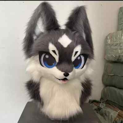 Fursuit Long Fur Husky Fox Mascot Head Party Halloween Fur Cosplay (Head) @9