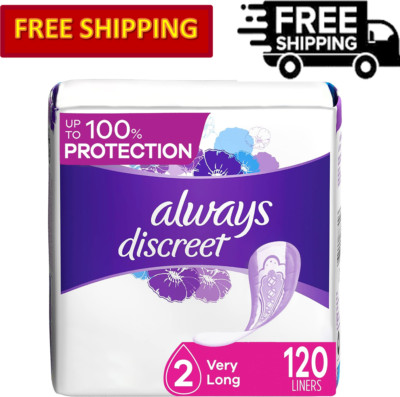 Always Discreet Incontinence Liners, Very Light Absorbency Regular Length 120 Ct