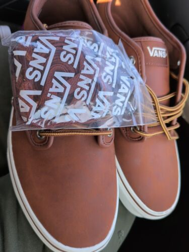 New Vans Men's Atwood Leather Brown Marshmallow Size 9.5 - 第 13/17 張圖片