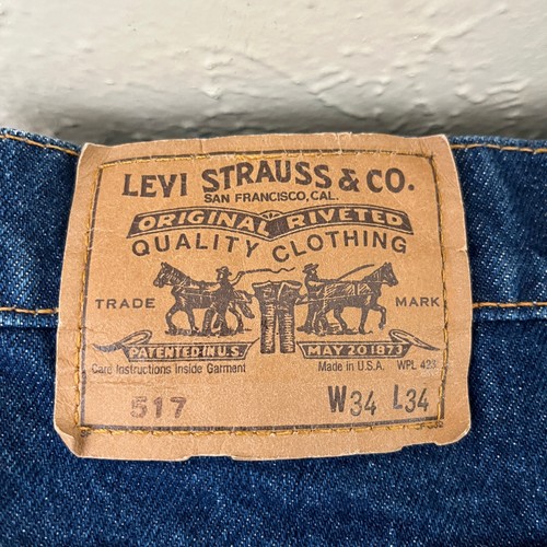 Levis 517 Jeans Mens 34x34 Blue Bootcut Orange Tab Denim Vintage 90s USA - Picture 4 of 19